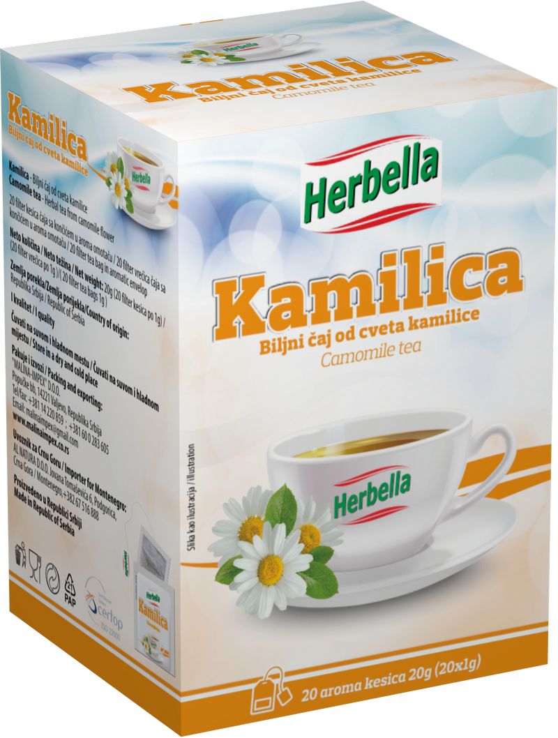 Herbella čaj Kamilica, filter kesica u aroma omotaču